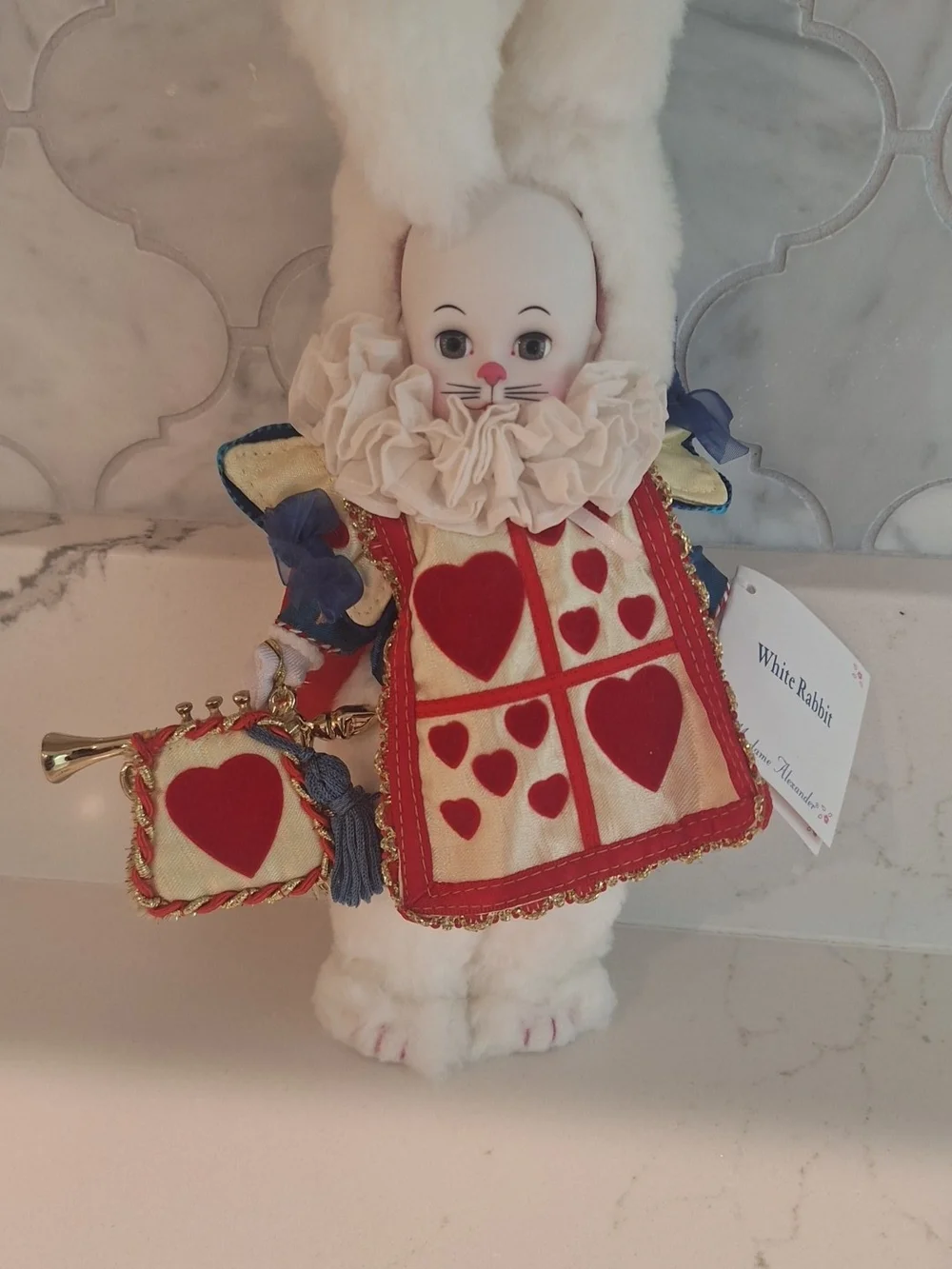 Madame Alexander White Rabbit Doll in White, Red, Blue, Gold